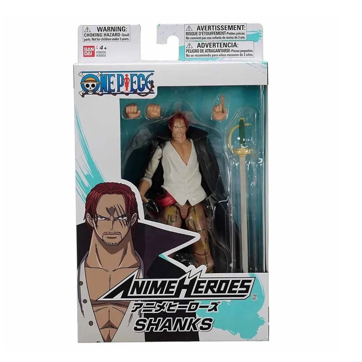 ONE PIECE - BONECO ARTICULADO - SHANKS  - BANDAI 