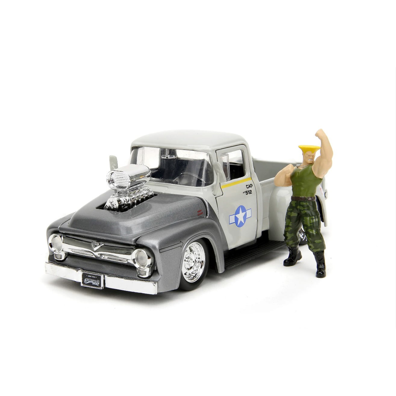 1956 - FORD F-100 PICK UP - STREET FIGHTER - GUILE COM BONECO - 1/24