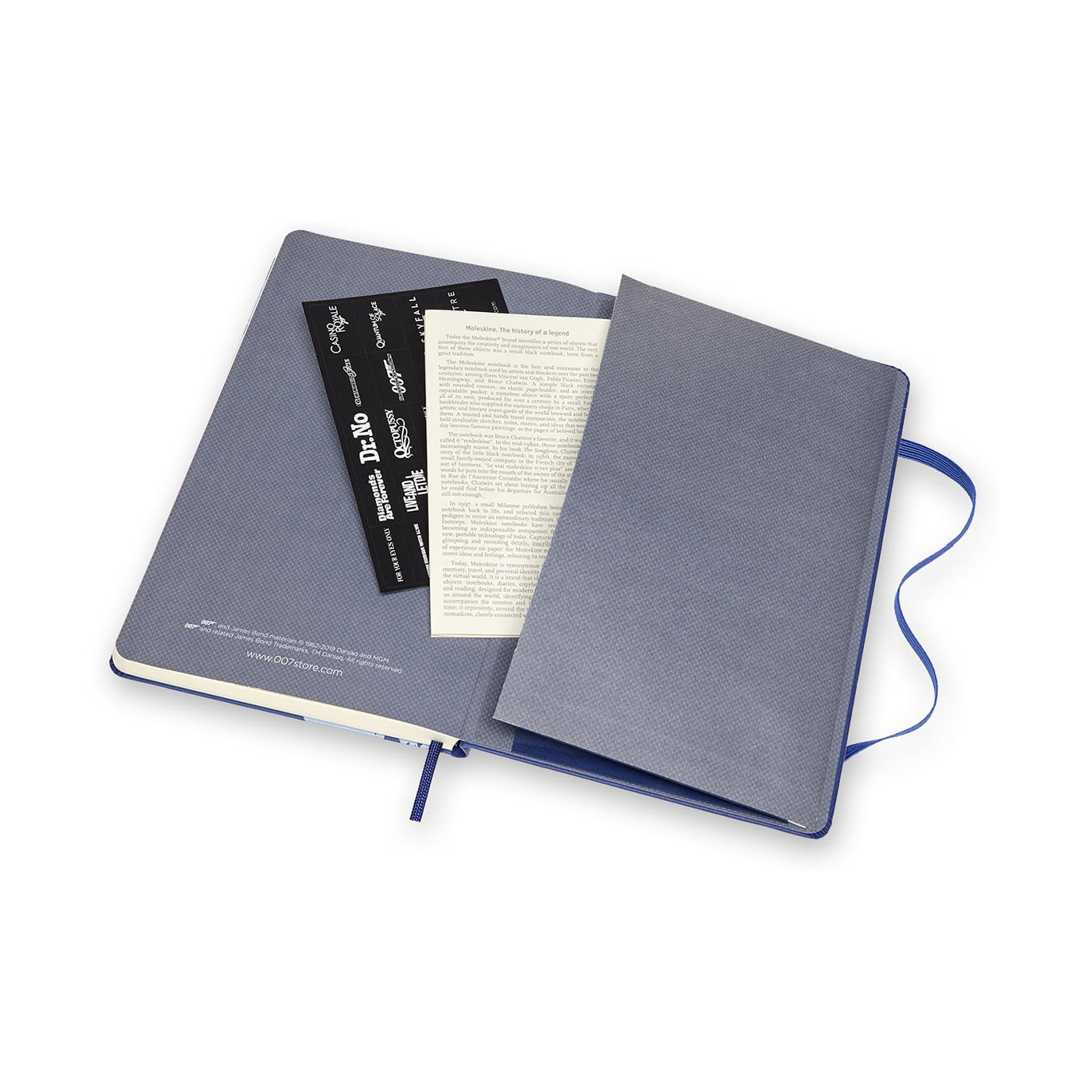 CADERNO MOLESKINEEDIÇÃO LIMITADAJAMES BONDAZULCAPA DURAPAUTADOGRANDE