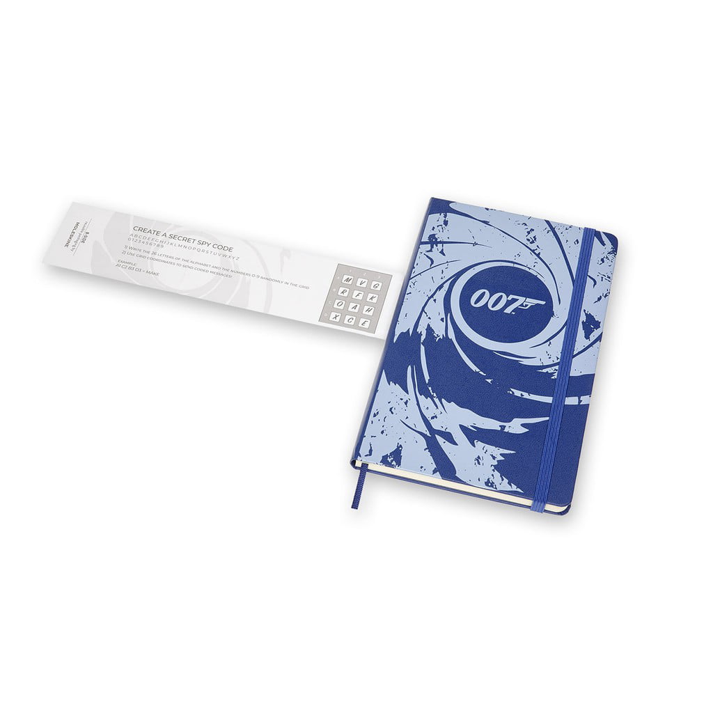 CADERNO MOLESKINEEDIÇÃO LIMITADAJAMES BONDAZULCAPA DURAPAUTADOGRANDE