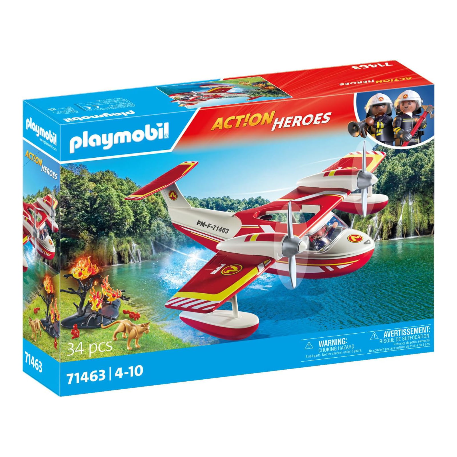 PLAYMOBIL - ACTION HEROES - AVIÃO DE BOMBEIROS - 71463