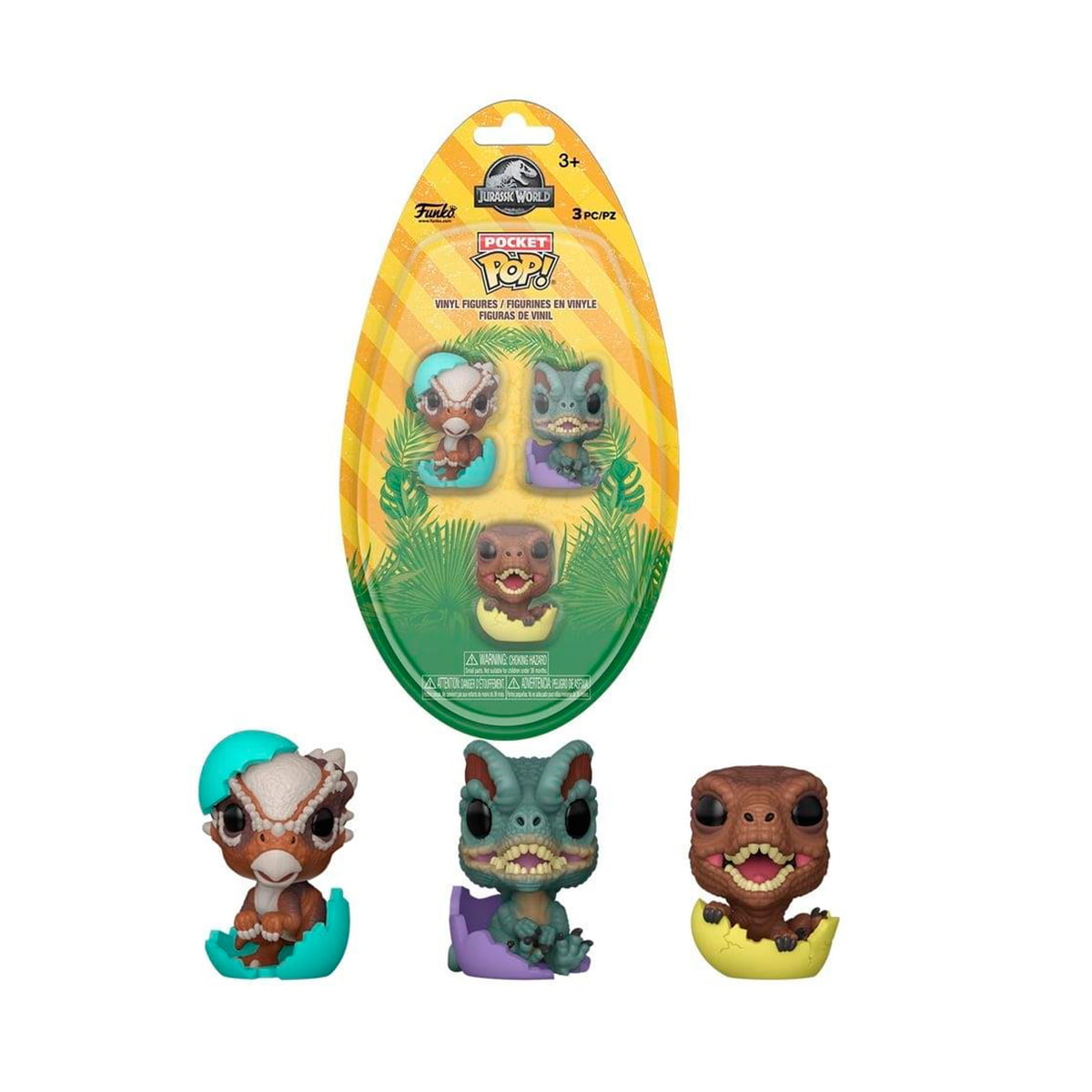 POCKET POP! - JURASSIC WORLD - COM 3 MINI FIGURAS  DINOSSAURO