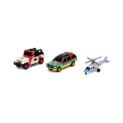 JURASSIC WORLD - HELICÓPTERO - 1992 JEEP WRANGLER - 1992 FORD EXPLORER - NANO RIDES