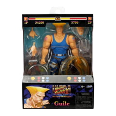ULTRA STREET FIGHTER II- BONECO - ARTICULADO - GUILE COR AZUL - COM ACESSÓRIOS