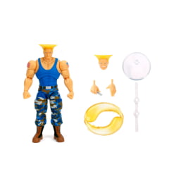 ULTRA STREET FIGHTER II- BONECO - ARTICULADO - GUILE COR AZUL - COM ACESSÓRIOS  