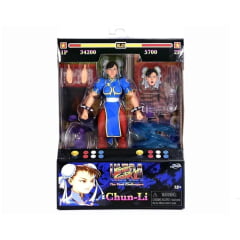 ULTRA STREET FIGHTER II - BONECO - ARTICULADO - CHUN-LI COR AZUL - COM ACESSÓRIOS