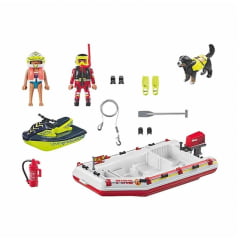 PLAYMOBIL - ACTION HEROES - BOTE DE SALVAMENTO COM JET SKI - 71464