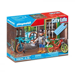 PLAYMOBIL - CITY LIFE - OFICINA PARA BICICLETAS - 70674