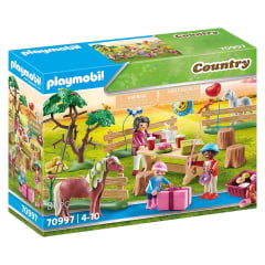 PLAYMOBIL - COUNTRY - FESTA DE ANIVERSÁRIO NA FAZENDA COM PÔNEI - 70997