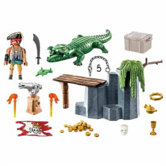 PLAYMOBIL - PIRATES - PIRATA COM CROCODILO - 71473